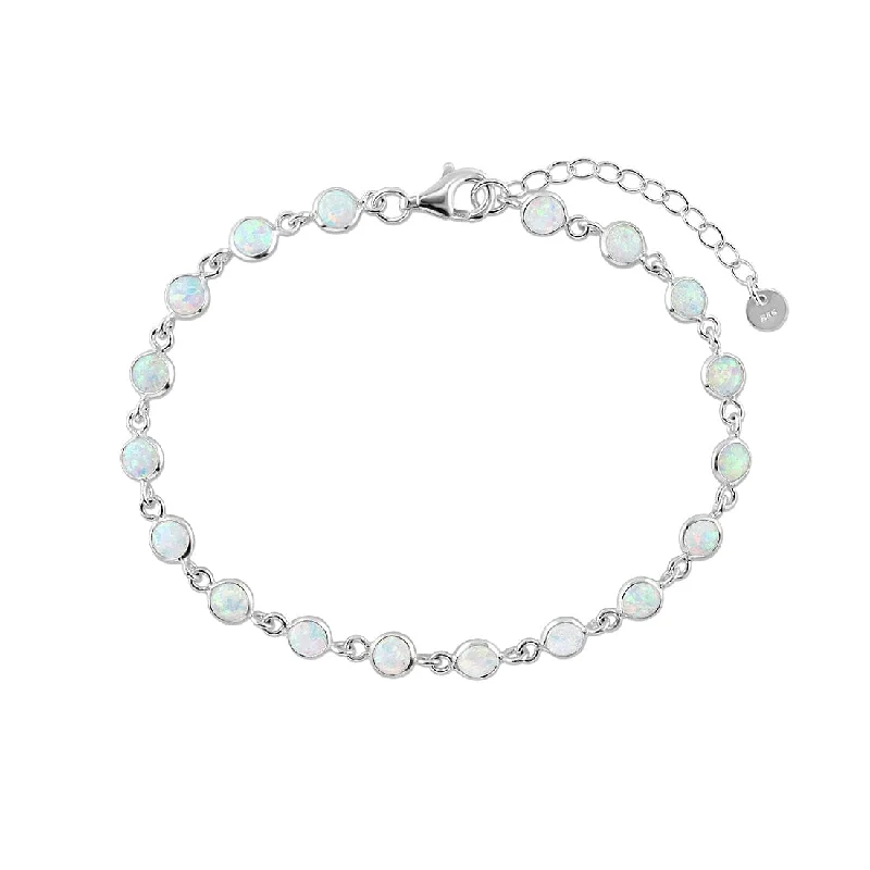 Synthetic Opal Bracelet in Sterling Silver