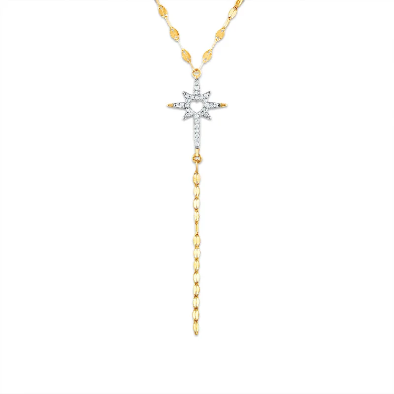 1/10 CTW Diamond Star Necklace in 10KT Yellow Gold