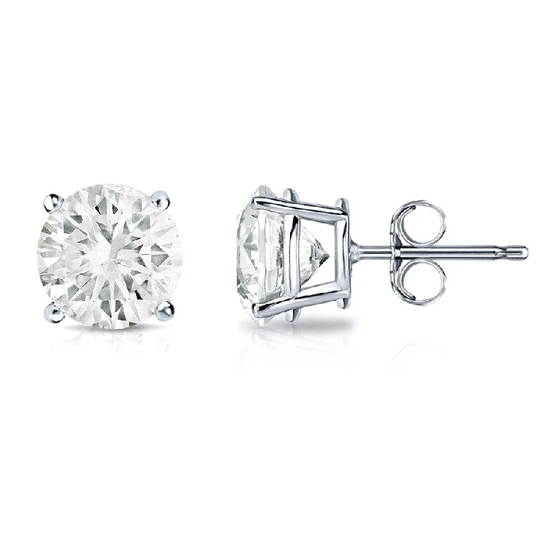 14k Gold Round 1ct TW Clarity Enhanced Diamond Stud Earrings (J-K, SI1-SI2)