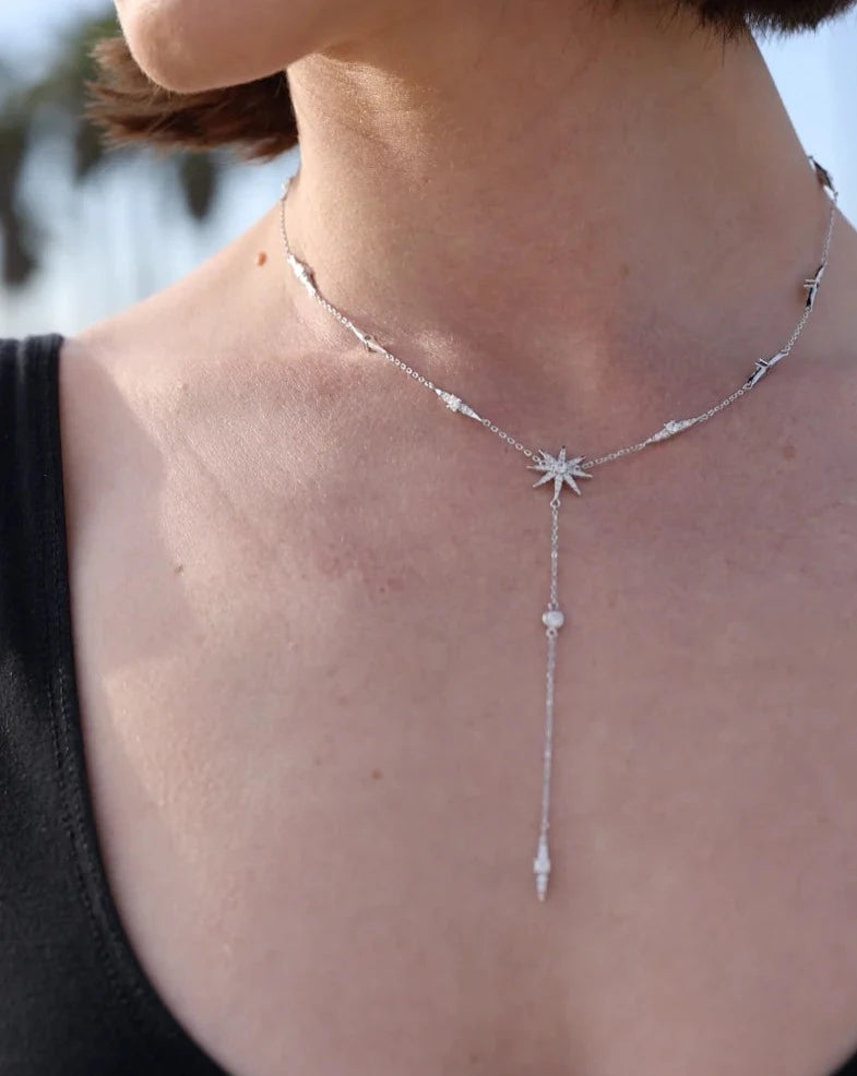 Pole Star Charm Necklace Silver