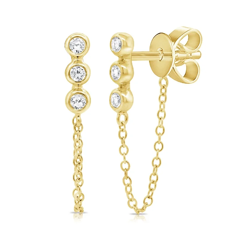 Joelle Diamond Earrings 14K Gold with Chain