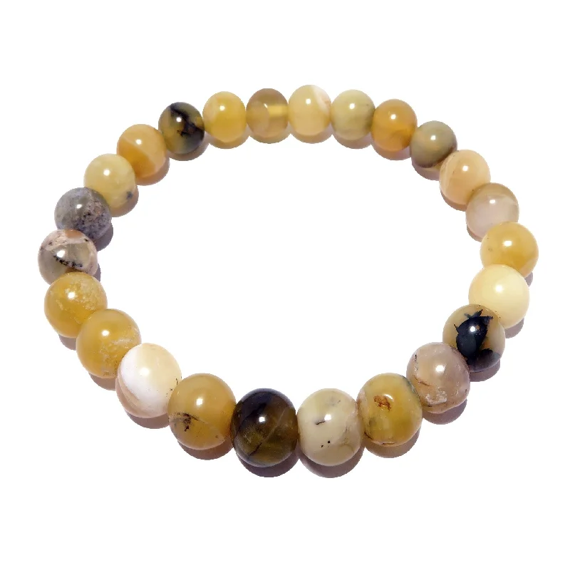 Opal Bracelet Yellow Pop of Joy Dendritic Gemstone