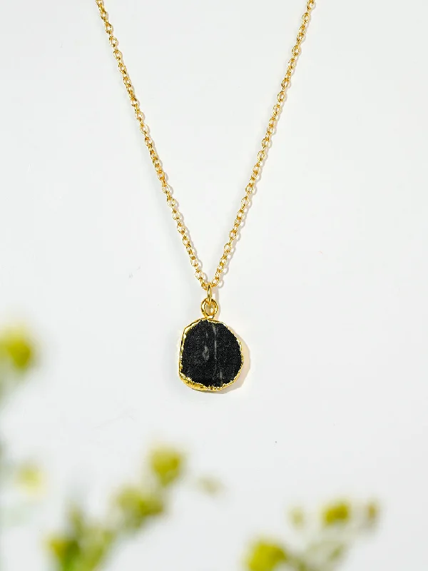 Black Tourmaline Crystal Necklace