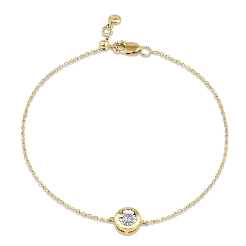 Solitaire Bezel Bracelet in 9ct Yellow Gold