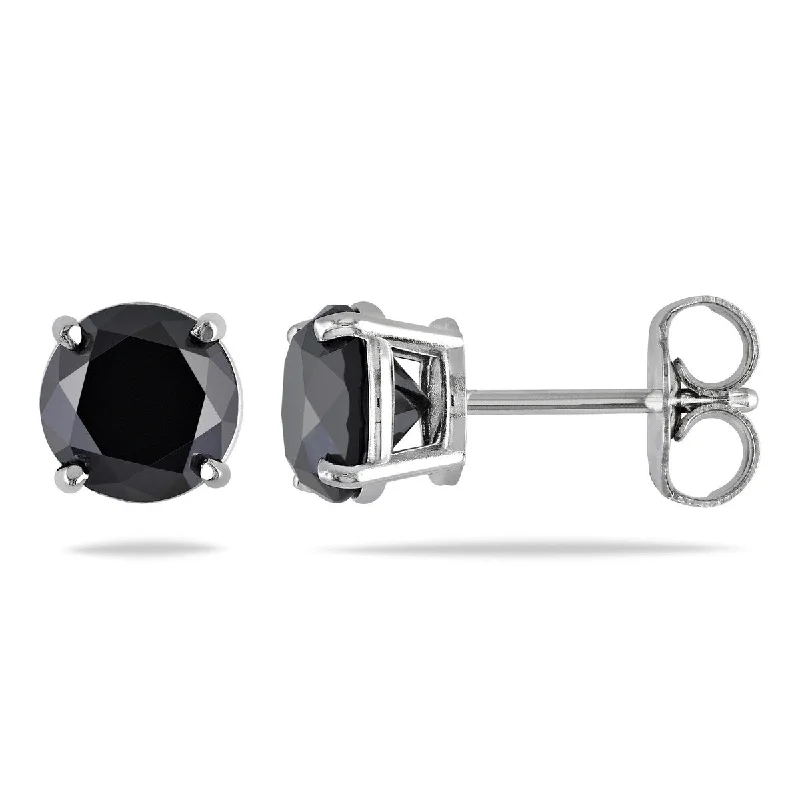 Miadora 2ct TW Black Diamond Stud Earrings in 14k White Gold