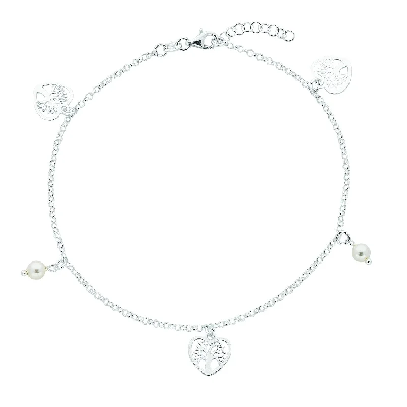 Sterling Silver Tree of Life Charm Anklet