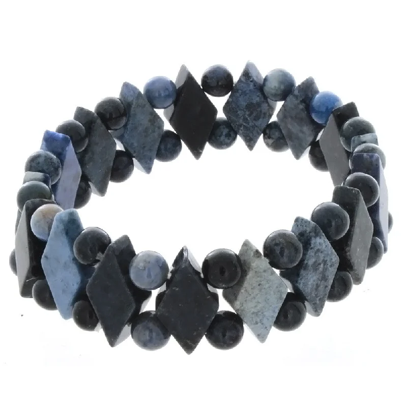 STRETCH GEMSTONE DUMORTIERITE PRINCESS BRACELET