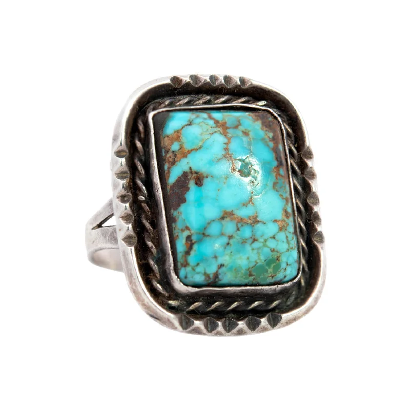 Vintage Native American Sterling + Turquoise Ring