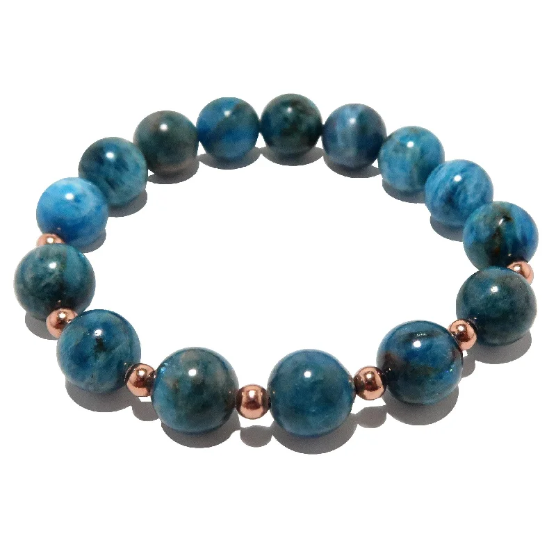 Apatite Bracelet Blue Royale Stones Beaded Copper