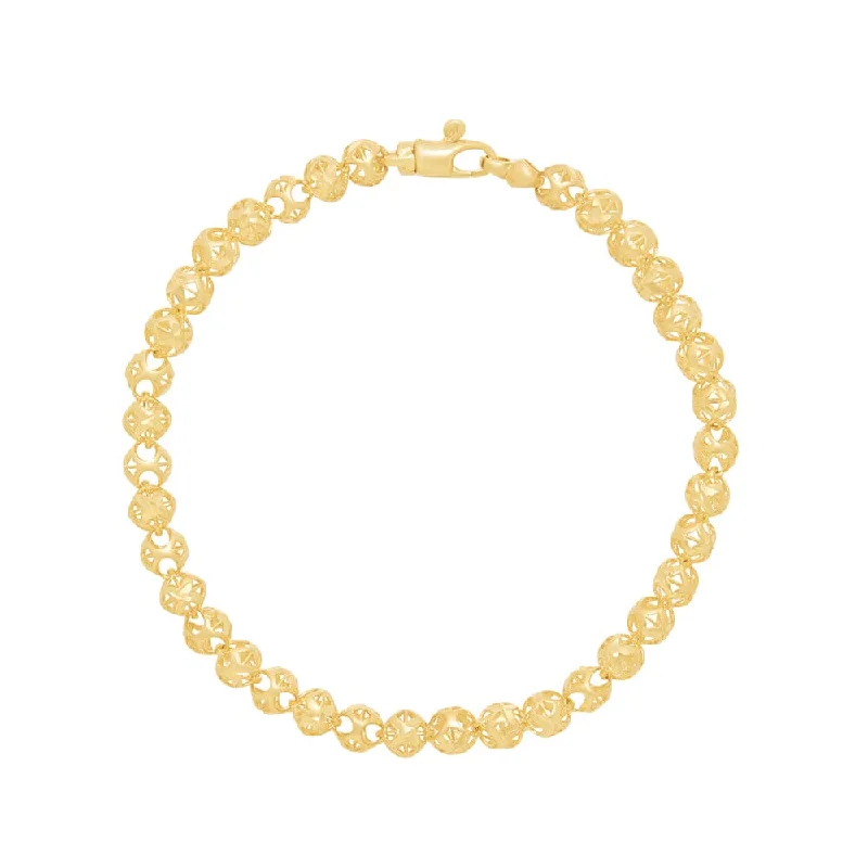 Athena 19cm Beaded Chain Bracelet in 9ct Yellow Gold