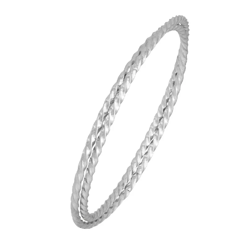 Double Twist Bangle in Stainless Steel