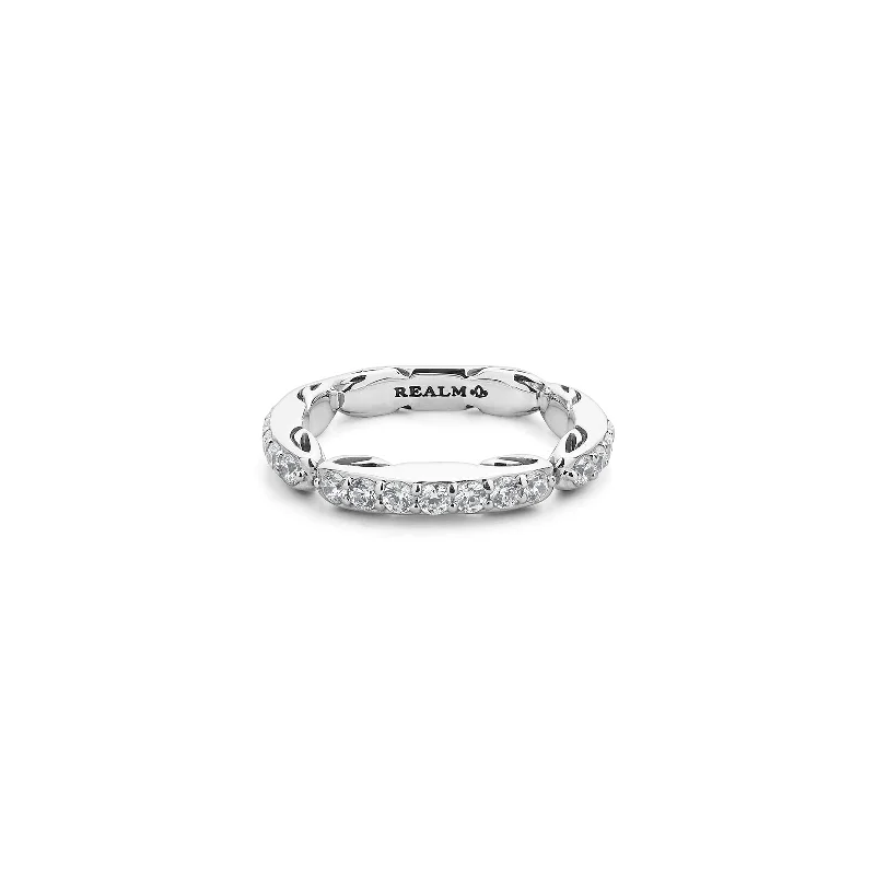 Ever Pavé Stack Ring 3.25mm - Sterling Silver + CZ Blanc